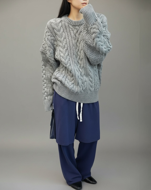 grey twisted knitted top *pre-order*