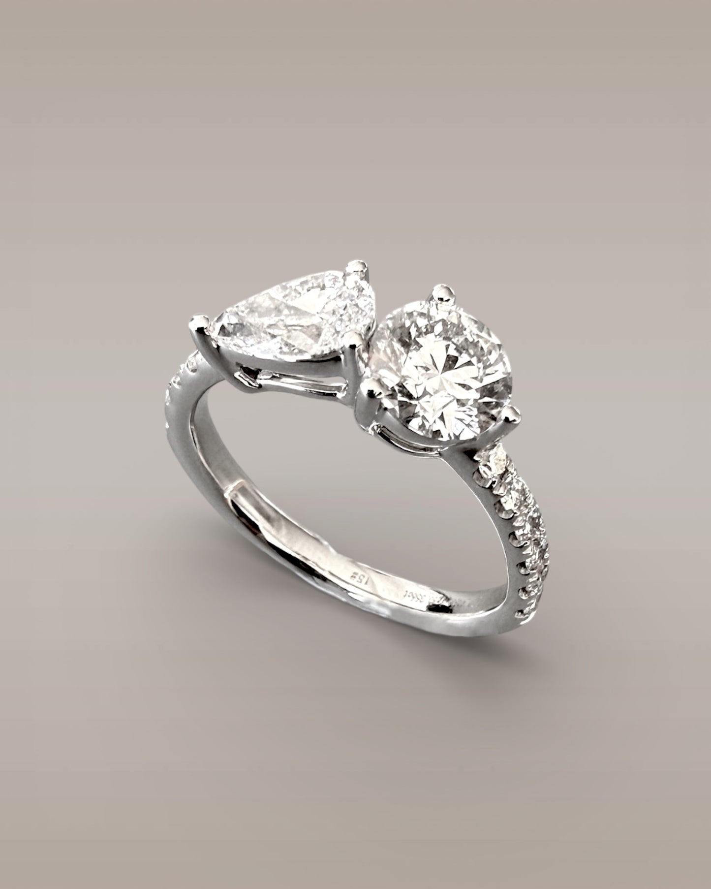 GAL 1.3ctw pear & round halo lab-grown diamond alloy ring