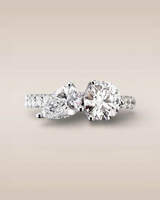 GAL 1.3ctw pear & round halo lab-grown diamond ring *pre-order*