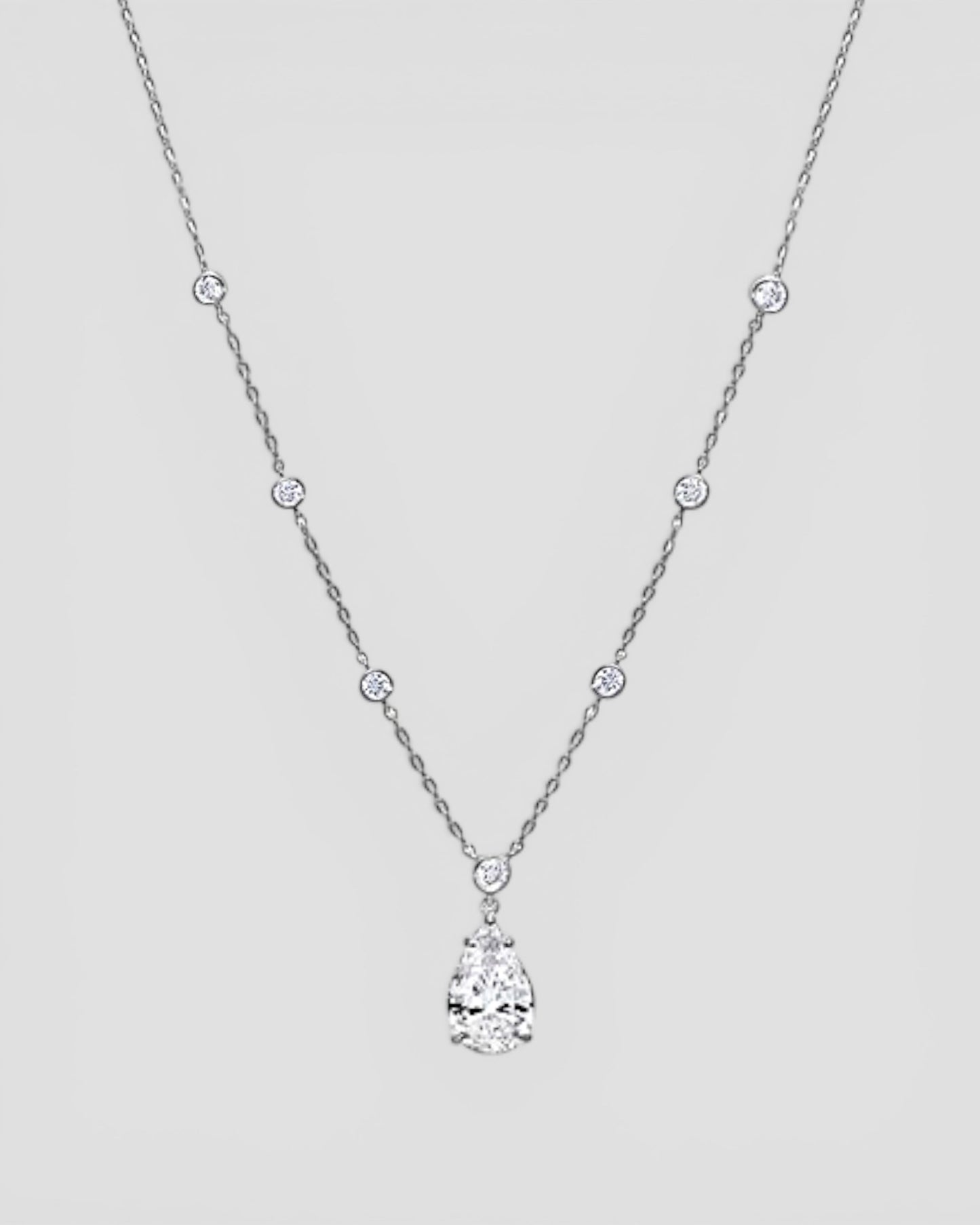 GAL 3ct pear drop bezel lab-grown diamond necklace *pre-order*