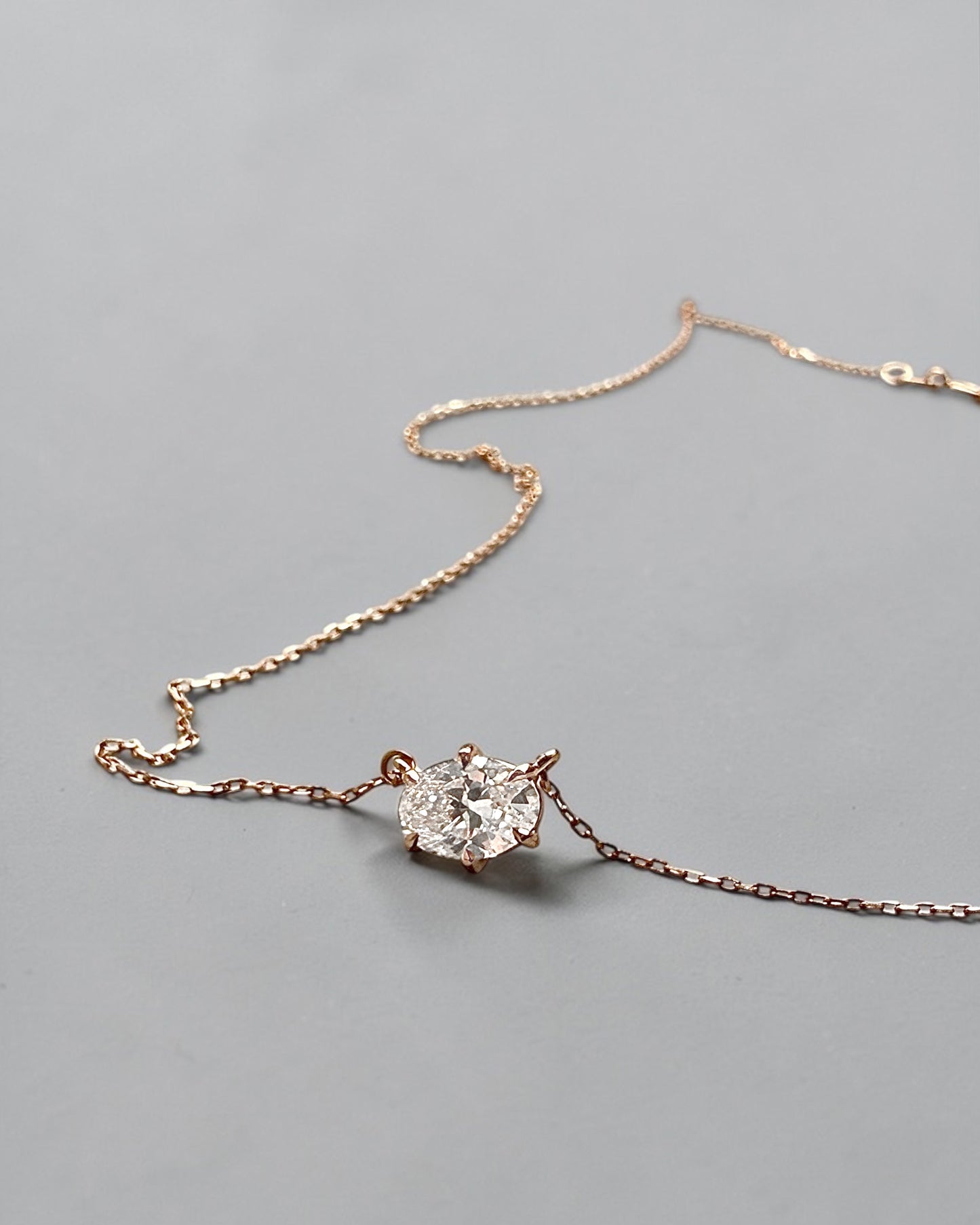 GAL 1ct oval lab diamond necklace