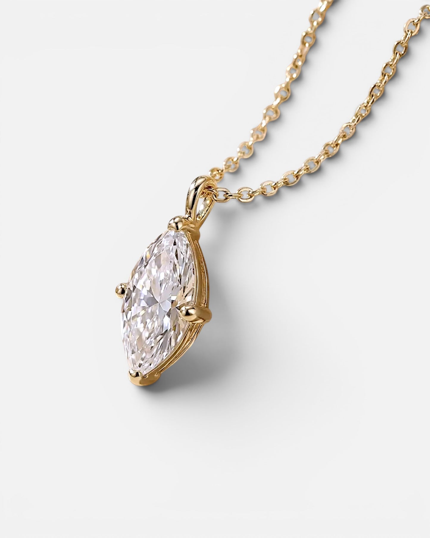 GAL 0.8ct pendant marquise lab-grown diamond necklace