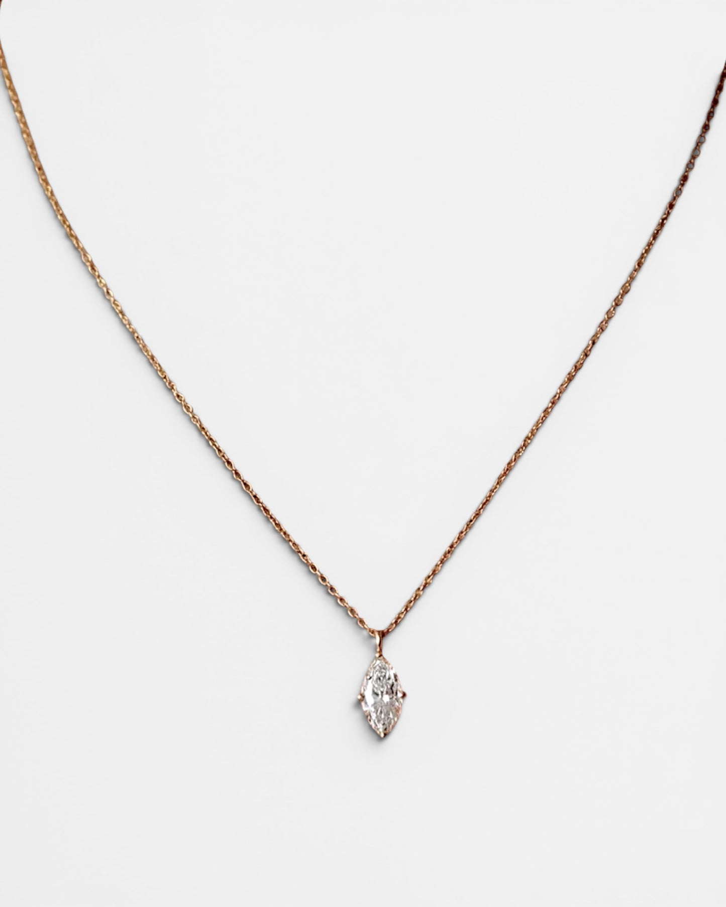 GAL 0.8ct pendant marquise lab-grown diamond necklace