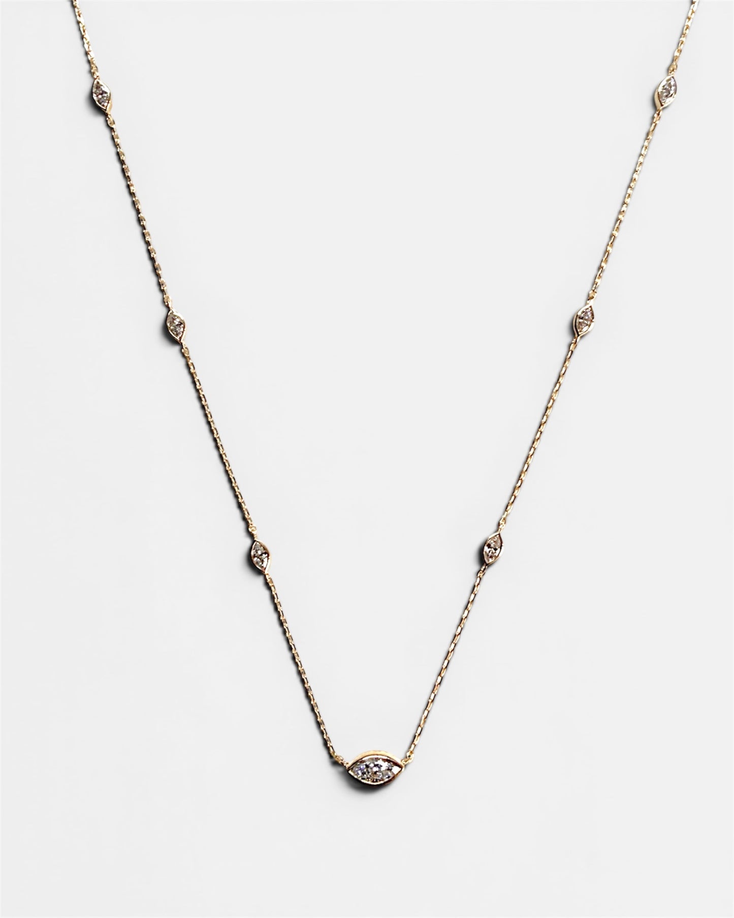GAL 0.2ct marquise bezel lab-grown diamond necklace