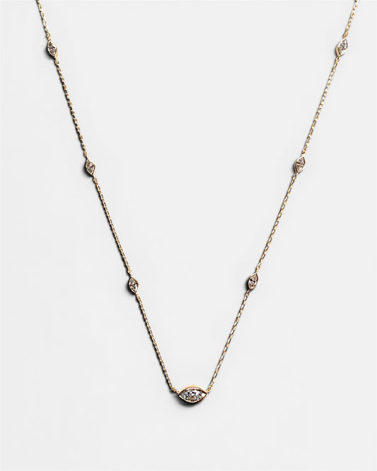GAL 0.2ct marquise bezel lab-grown diamond necklace