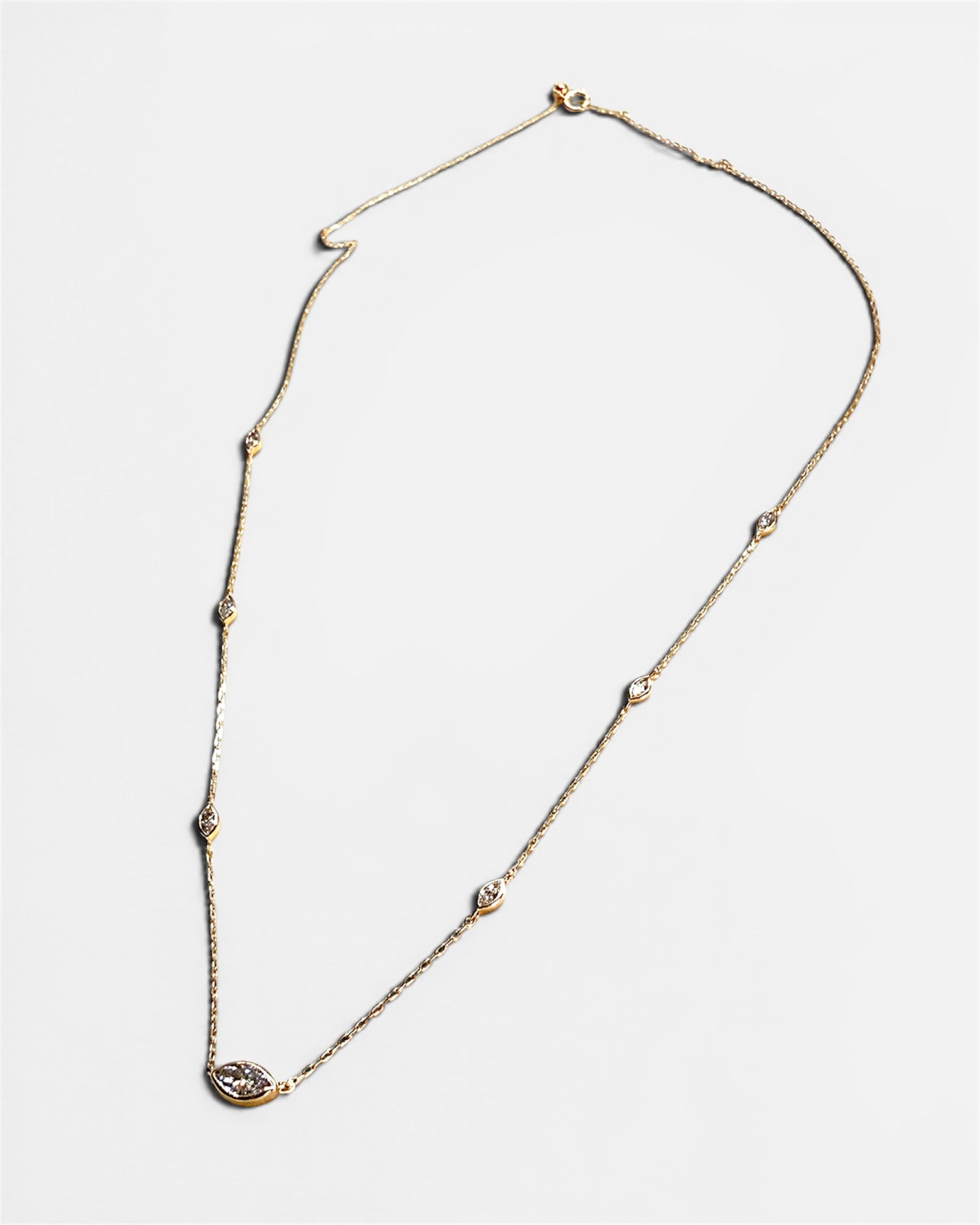 GAL 0.2ct marquise bezel lab-grown diamond necklace