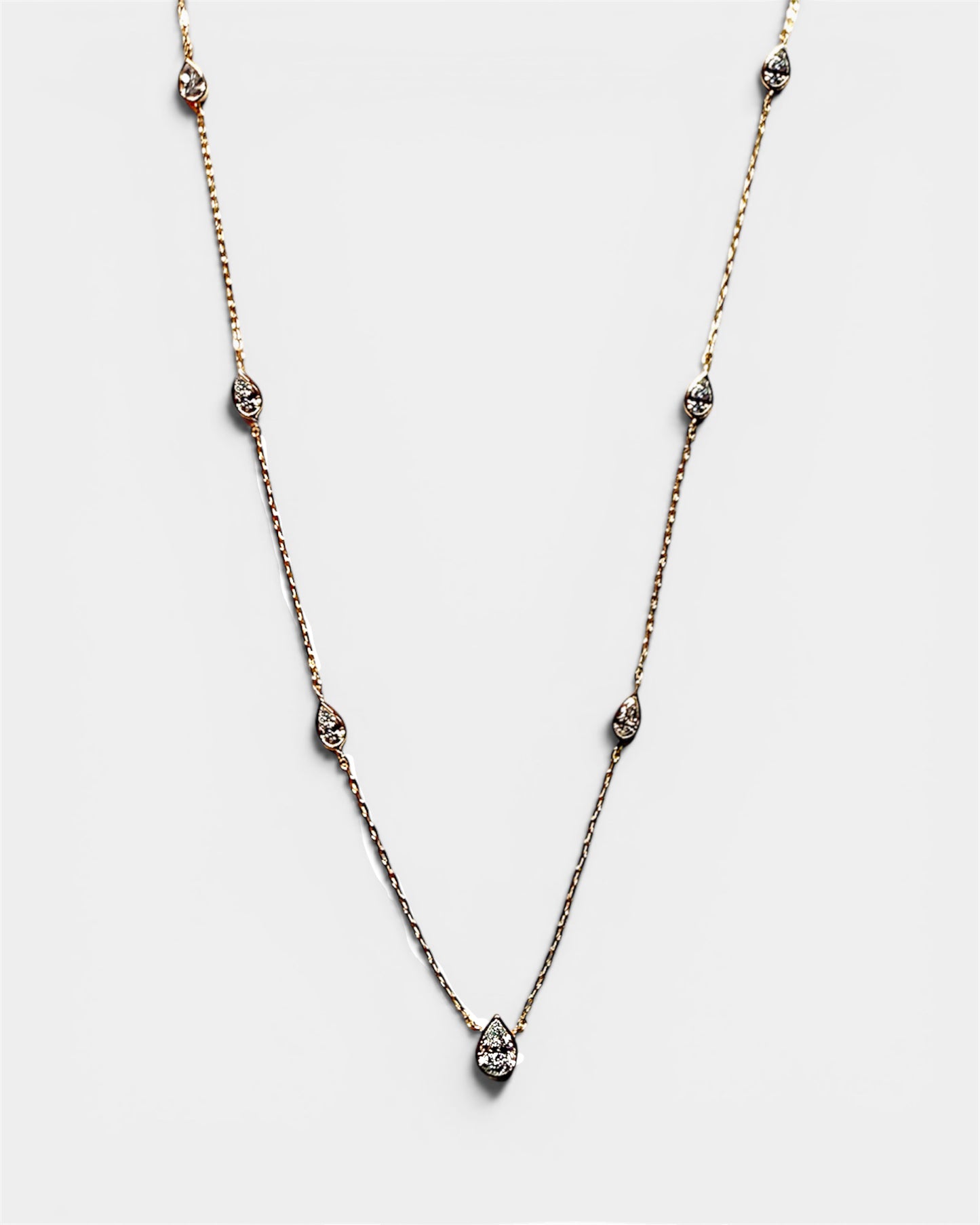 GAL 0.3ct pear bezel lab-grown diamond necklace