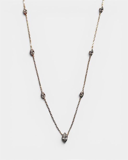 GAL 0.3ct pear bezel lab-grown diamond necklace