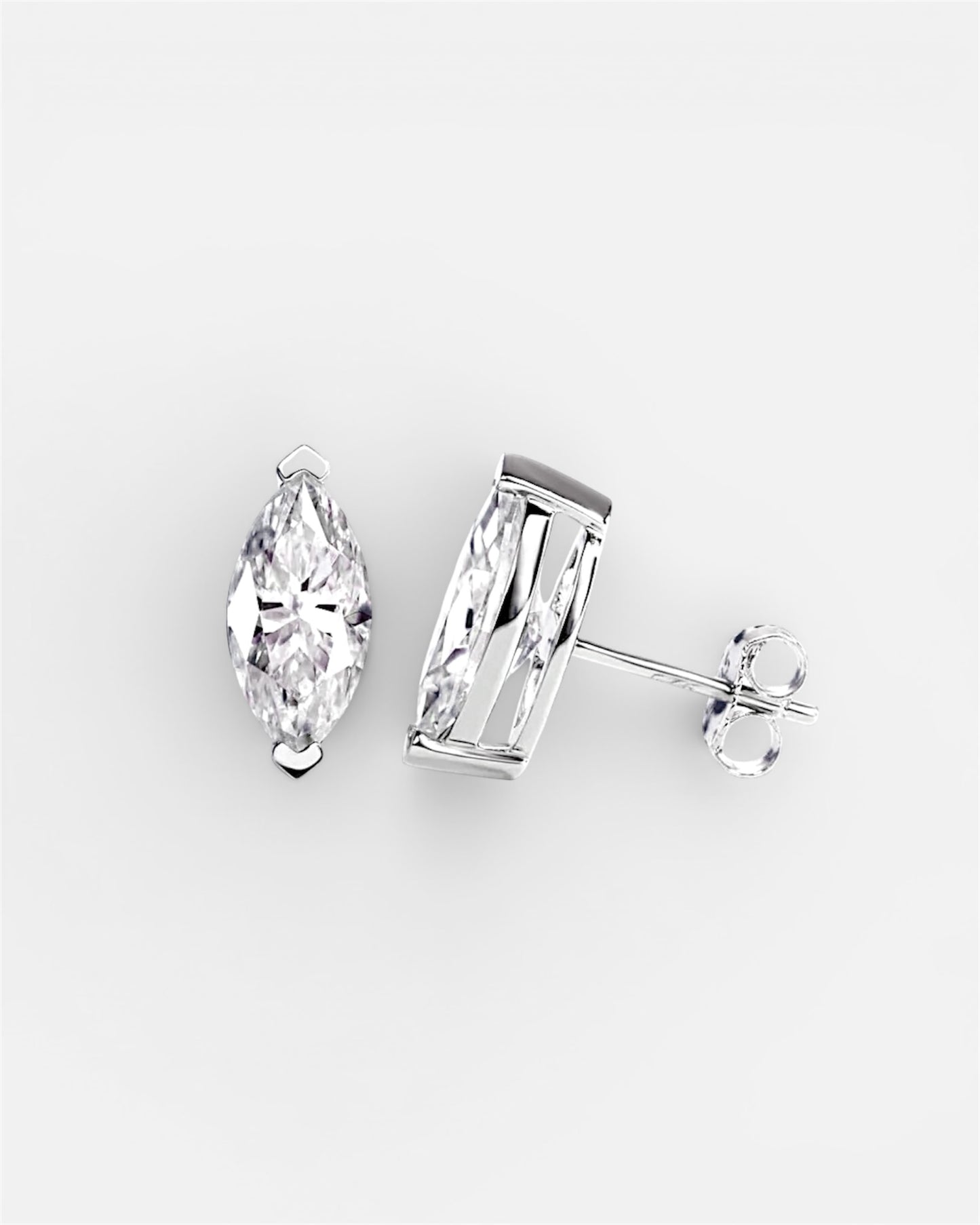 GAL 0.7ct each marquise lab-grown diamonds studded earrings