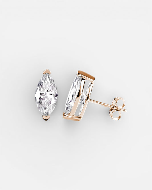 GAL 0.7ct each marquise lab-grown diamonds studded earrings