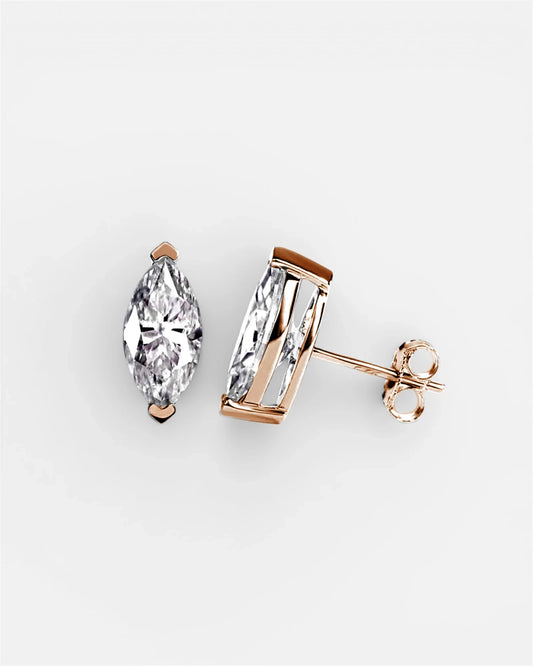 0.7ct each marquise lab-grown diamonds studded earrings