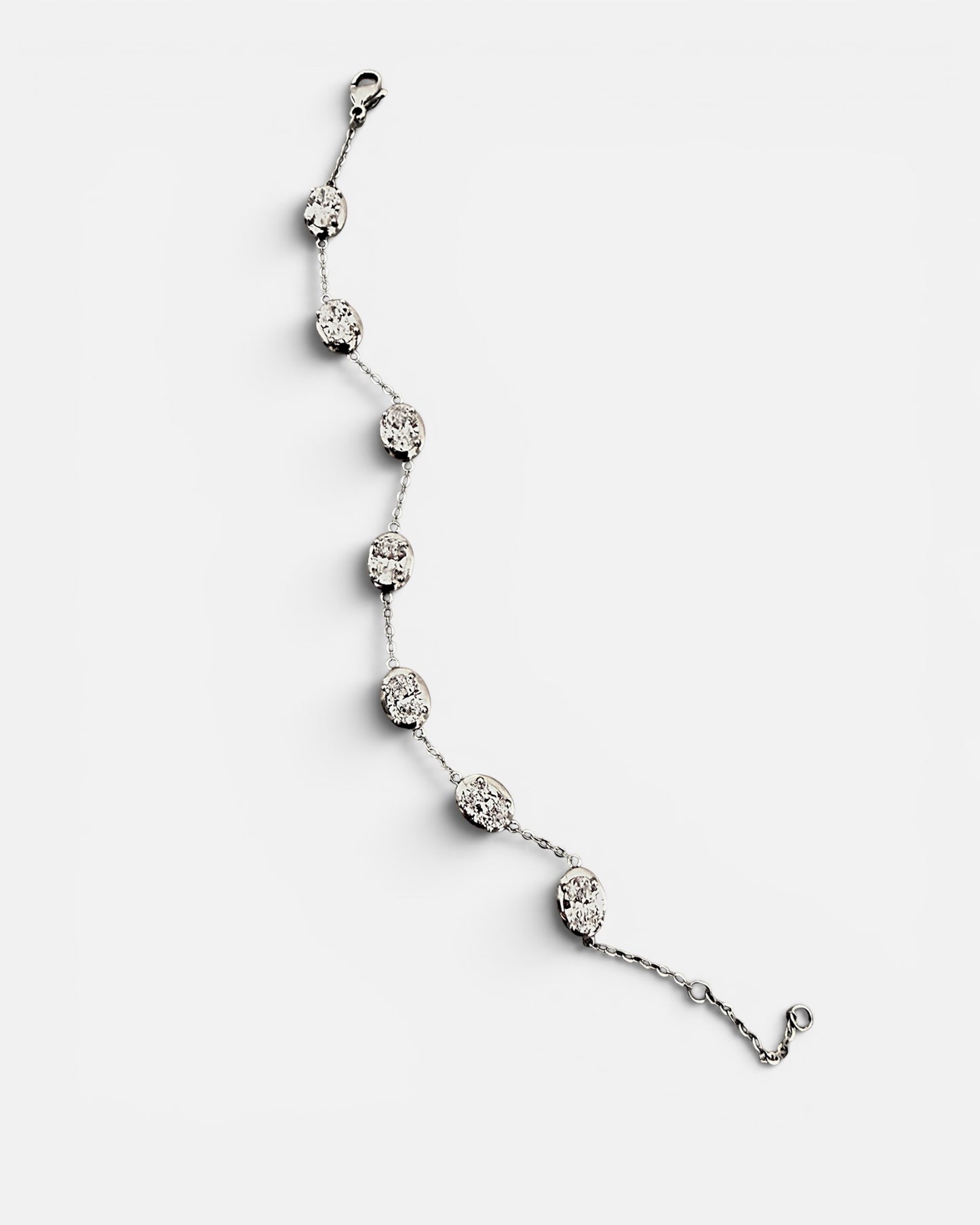 GAL 0.5ct oval bezel lab diamond alloy tennis bracelet