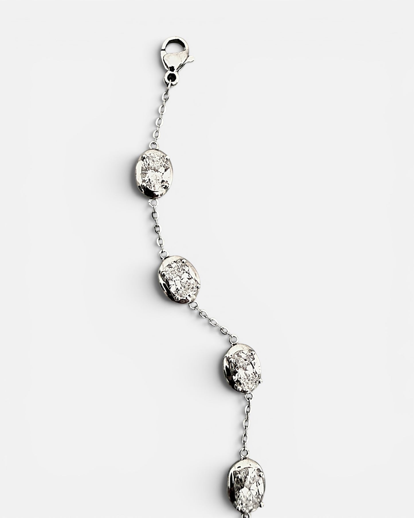 GAL 0.5ct oval bezel lab diamond alloy tennis bracelet
