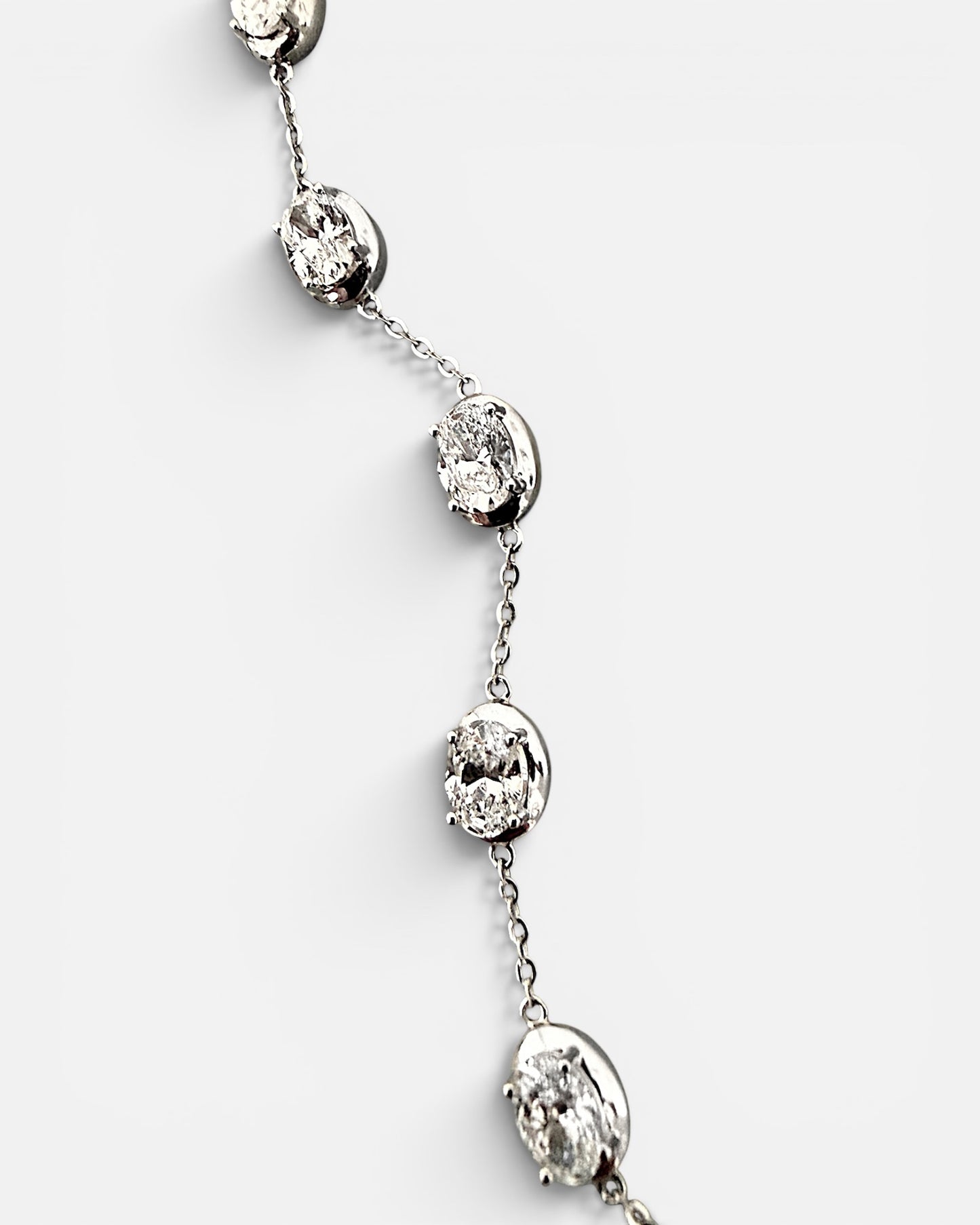 GAL 0.5ct oval bezel lab diamond alloy tennis bracelet