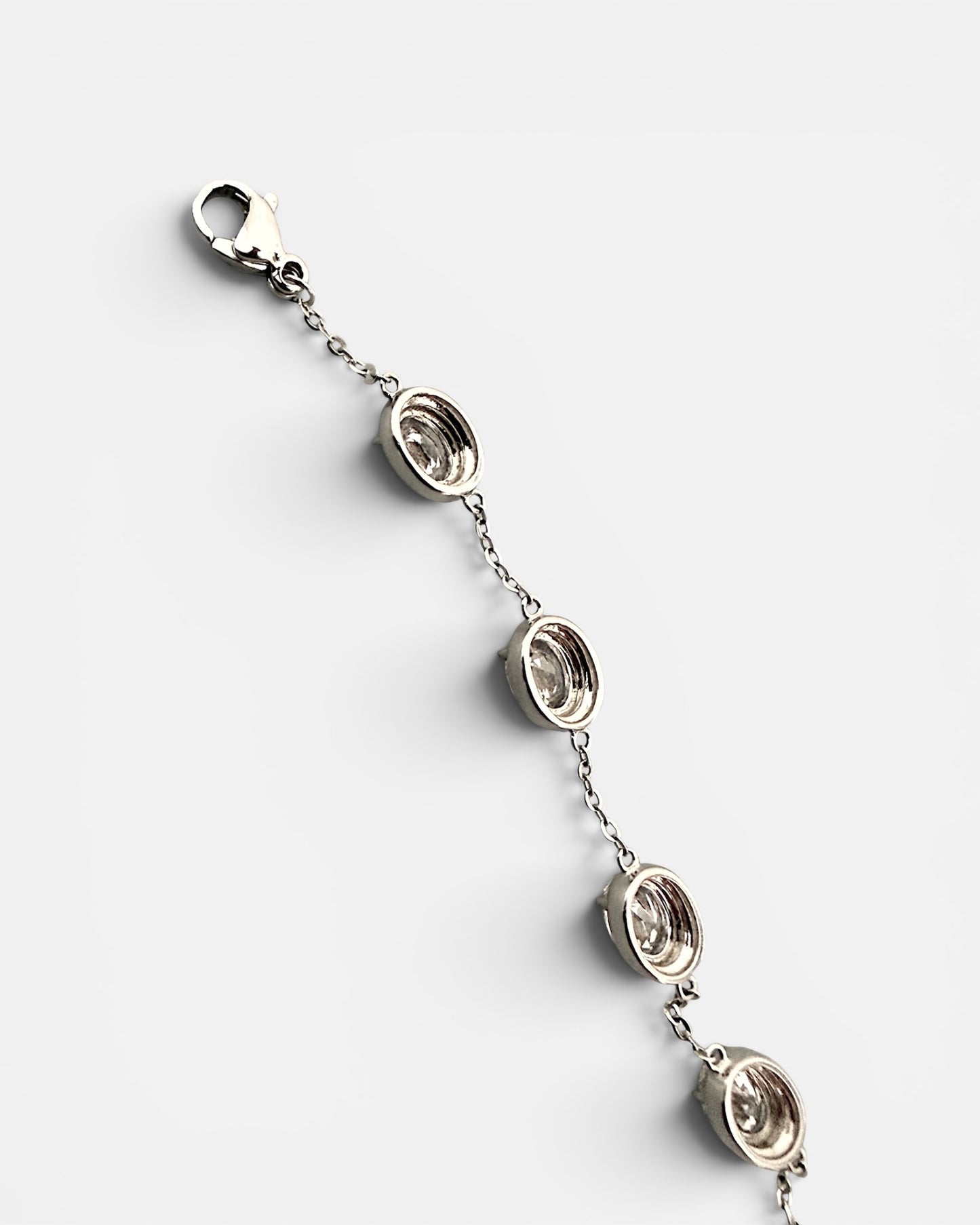 GAL 0.5ct oval bezel lab diamond alloy tennis bracelet
