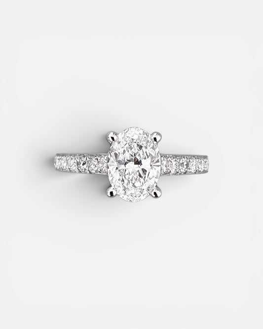 GAL 1ct pear halo lab-grown diamond alloy ring