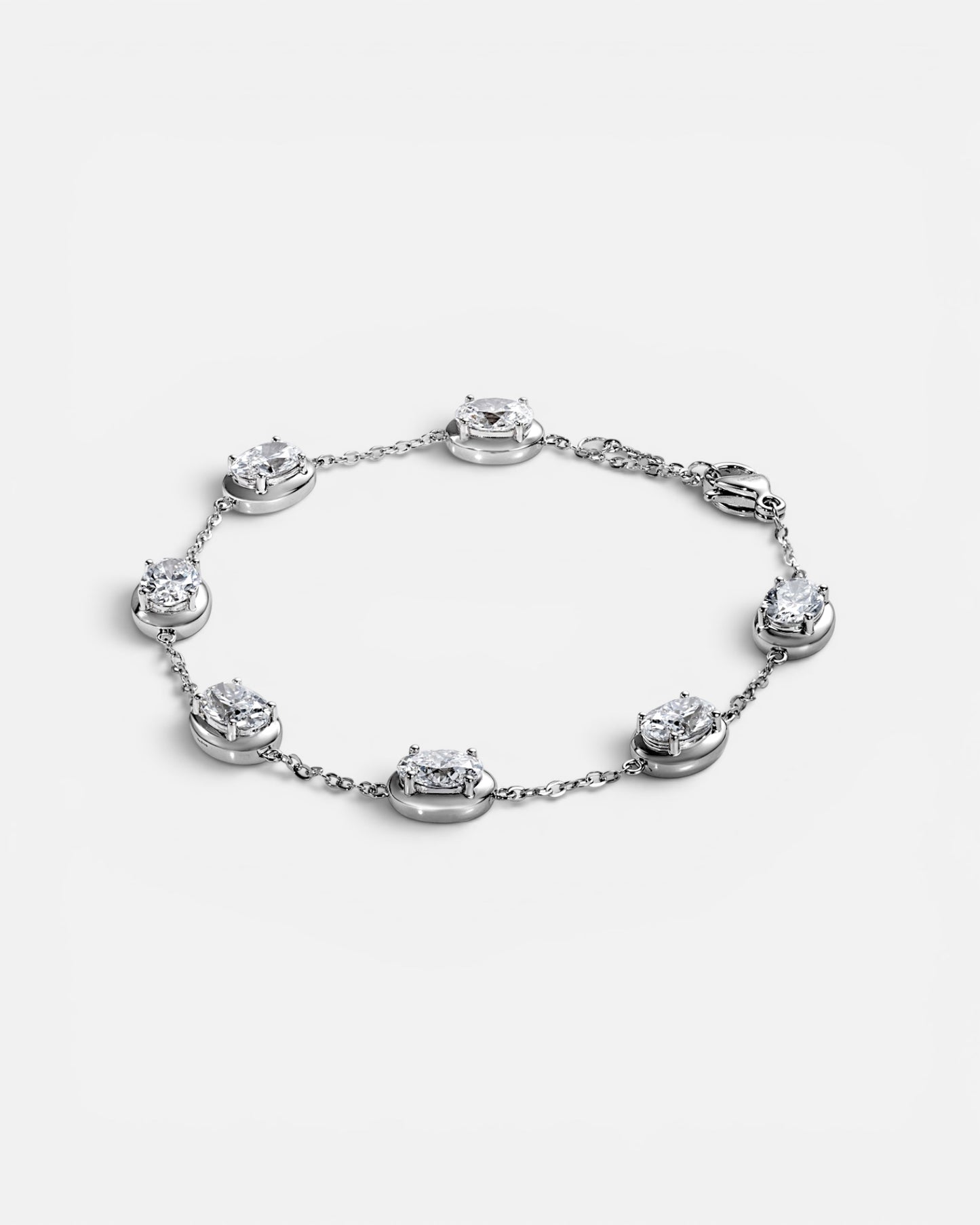 GAL 0.5ct oval bezel lab diamond alloy tennis bracelet