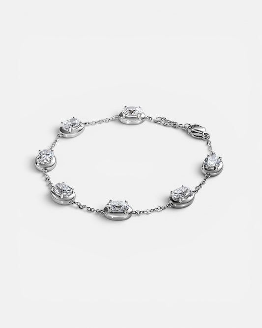 GAL 0.5ct oval bezel lab diamond alloy tennis bracelet
