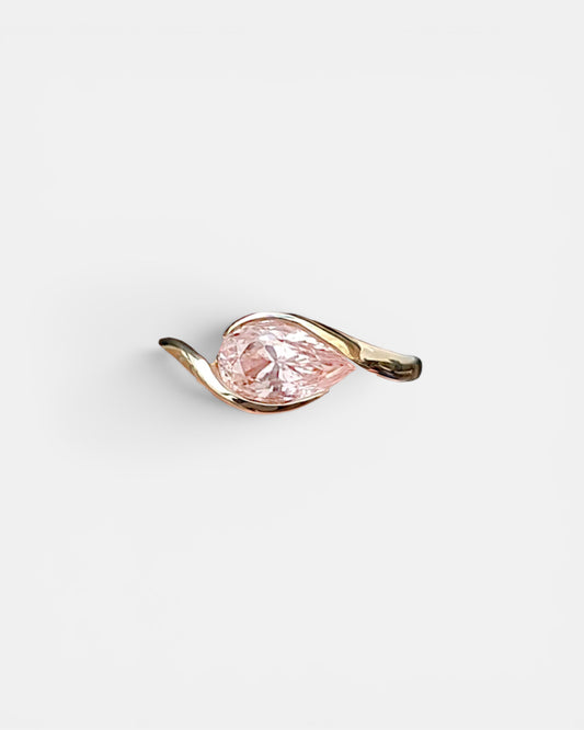 GAL 1ct pink pear lab-grown diamond ring