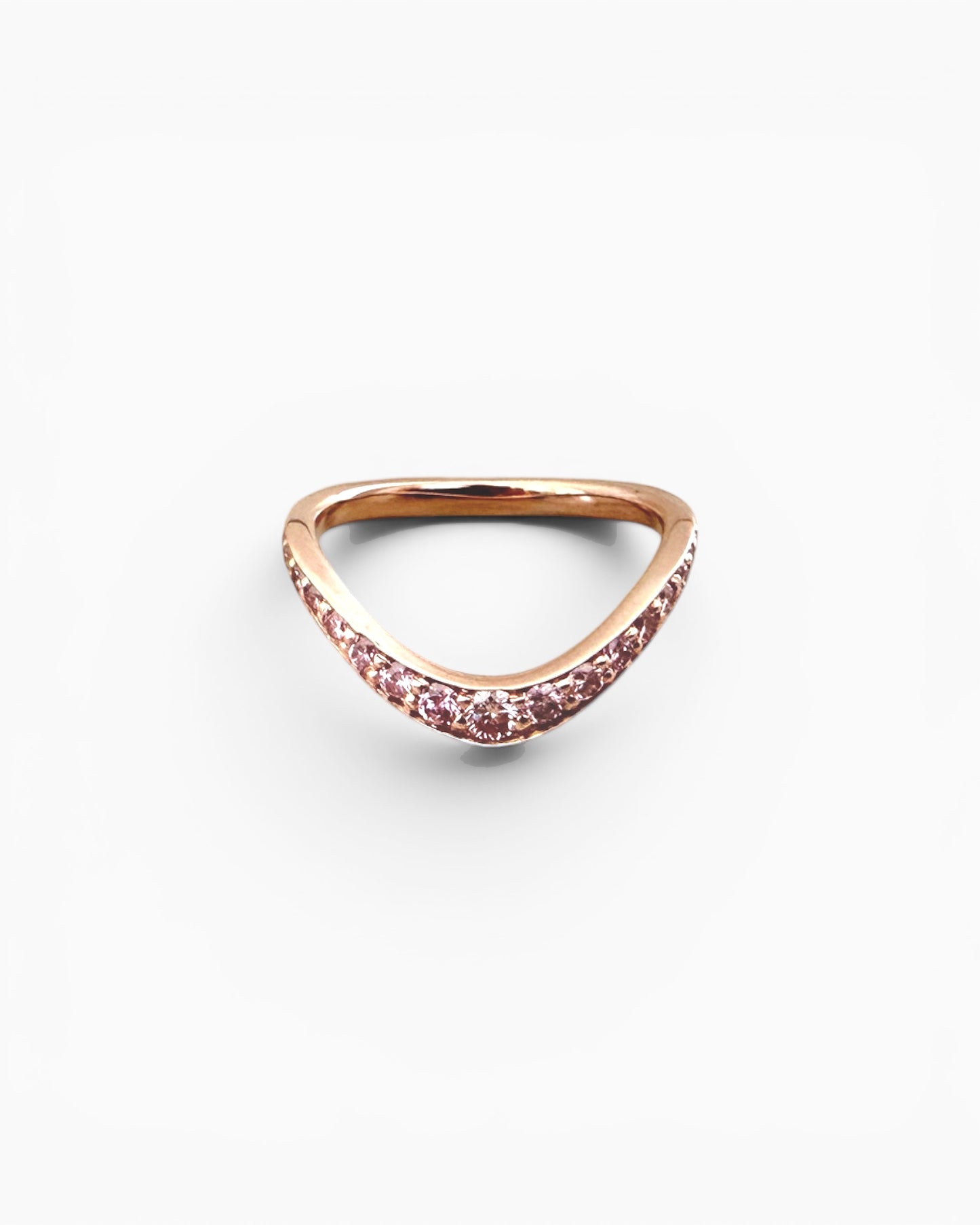 GAL pink curve lab-grown diamond ring