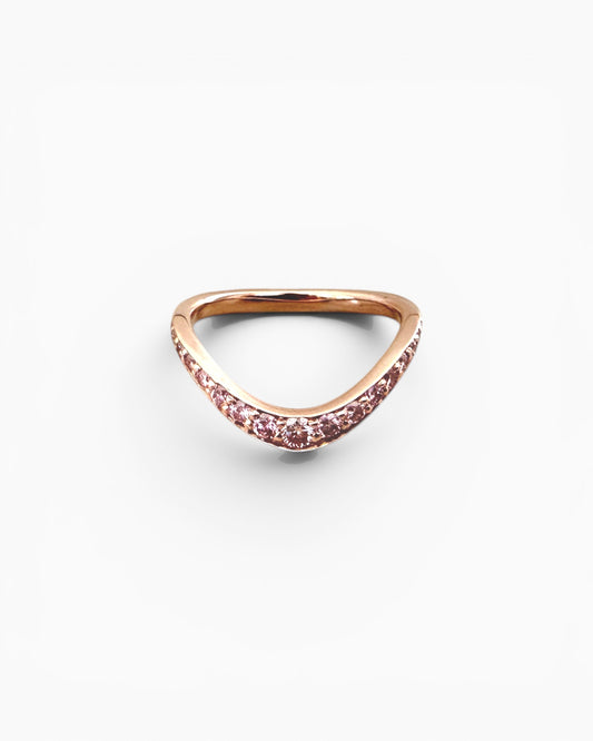 GAL pink curve lab-grown diamond ring