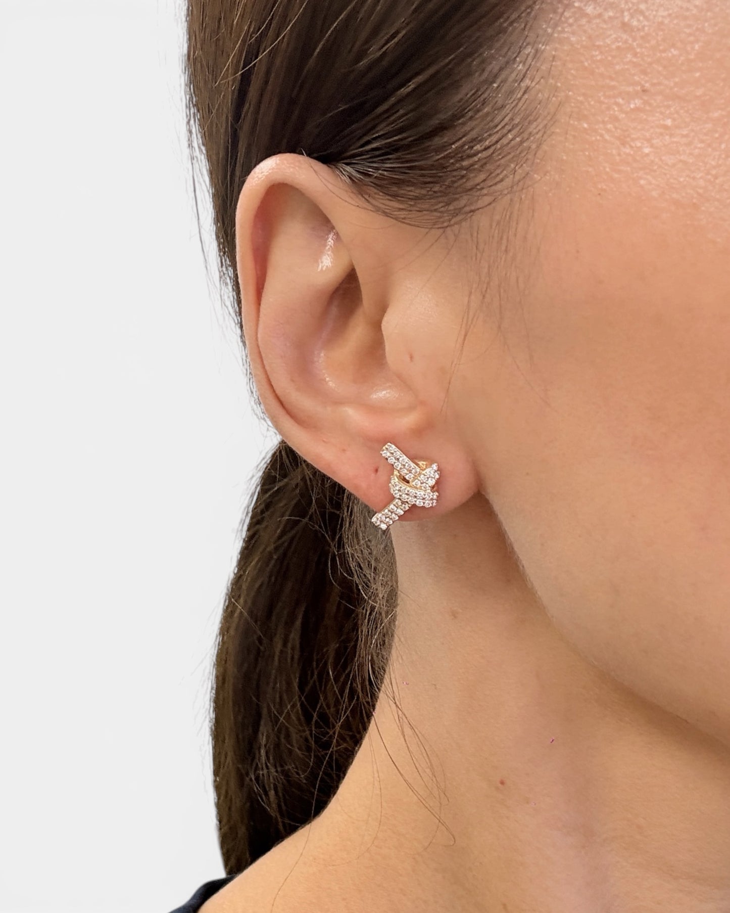 GAL knot lab-grown diamond earrings