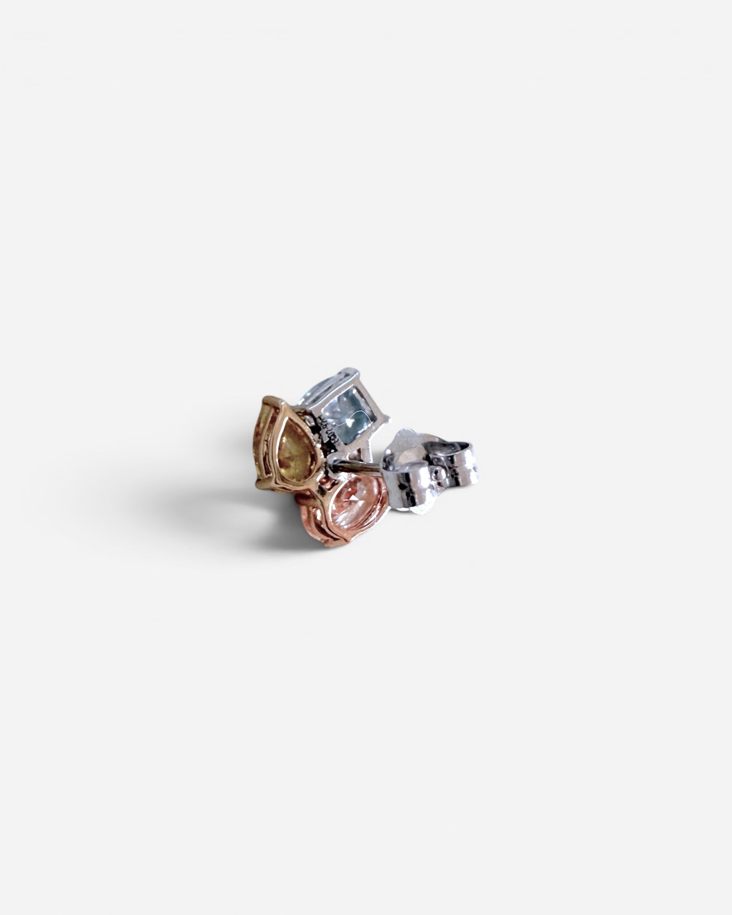 GAL coloured cluster lab-grown diamond stud earrings