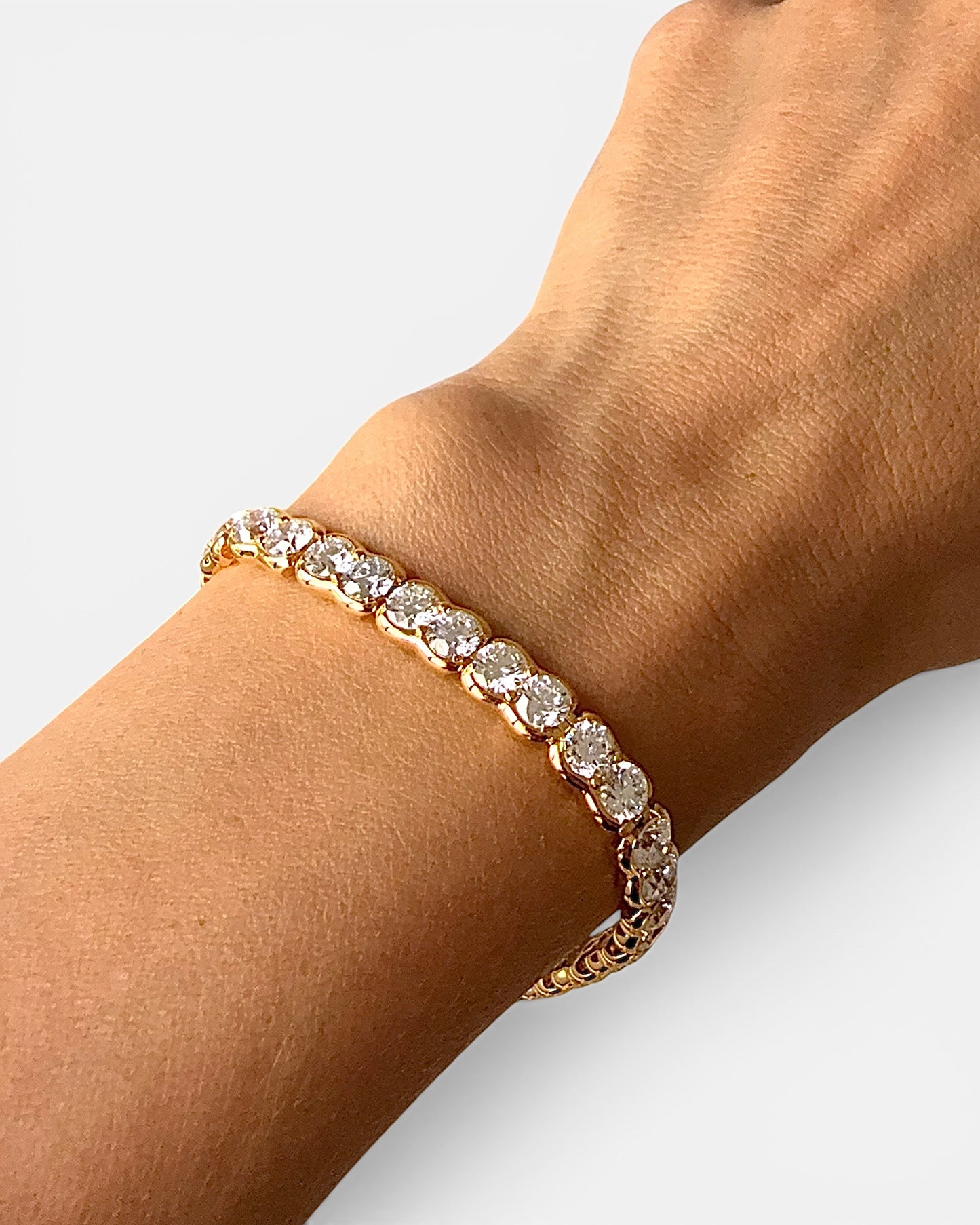GAL 0.3ct round lab diamond rhodium plated tennis bracelet