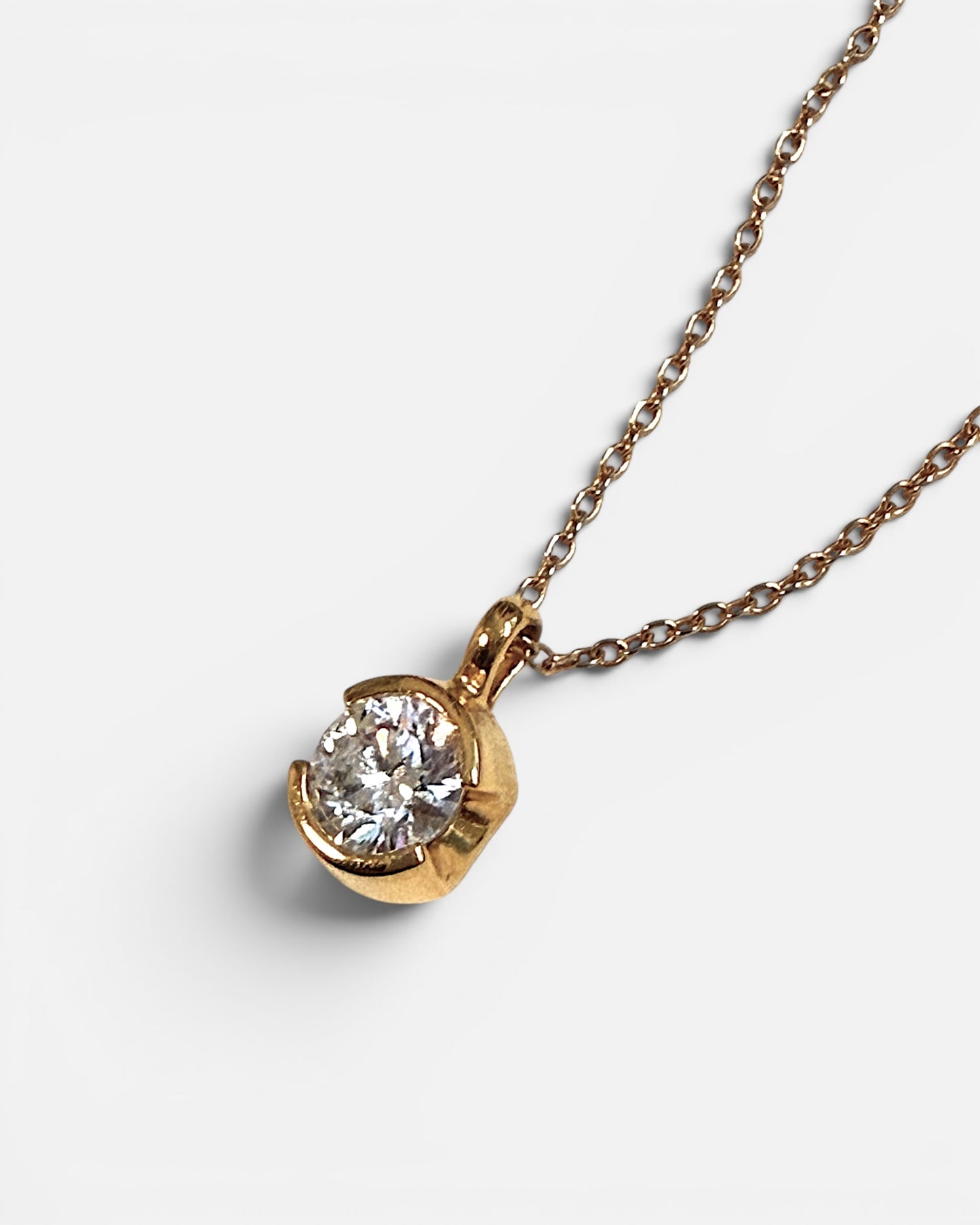 1ct round hale bezel lab-grown diamond rhodium plated necklace