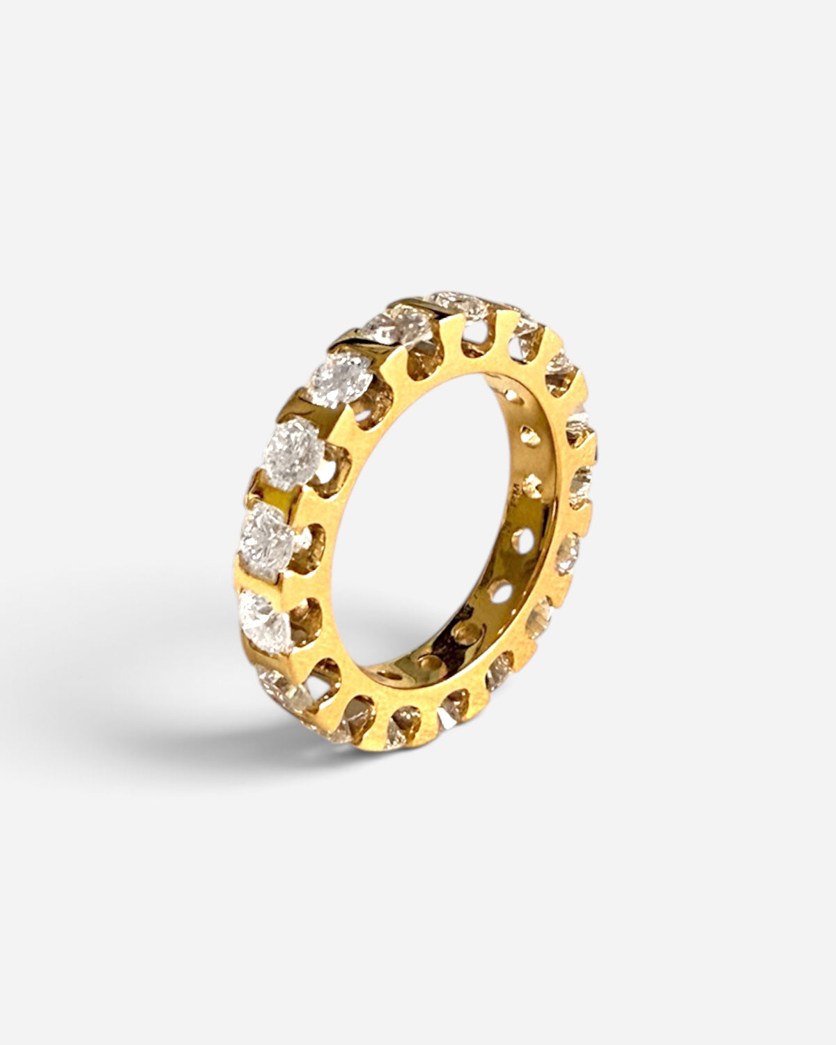 precision-set round lab grown diamond rhodium plated eternity ring