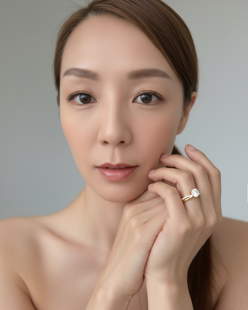 1ct round halo lab grown diamond rhodium plated ring