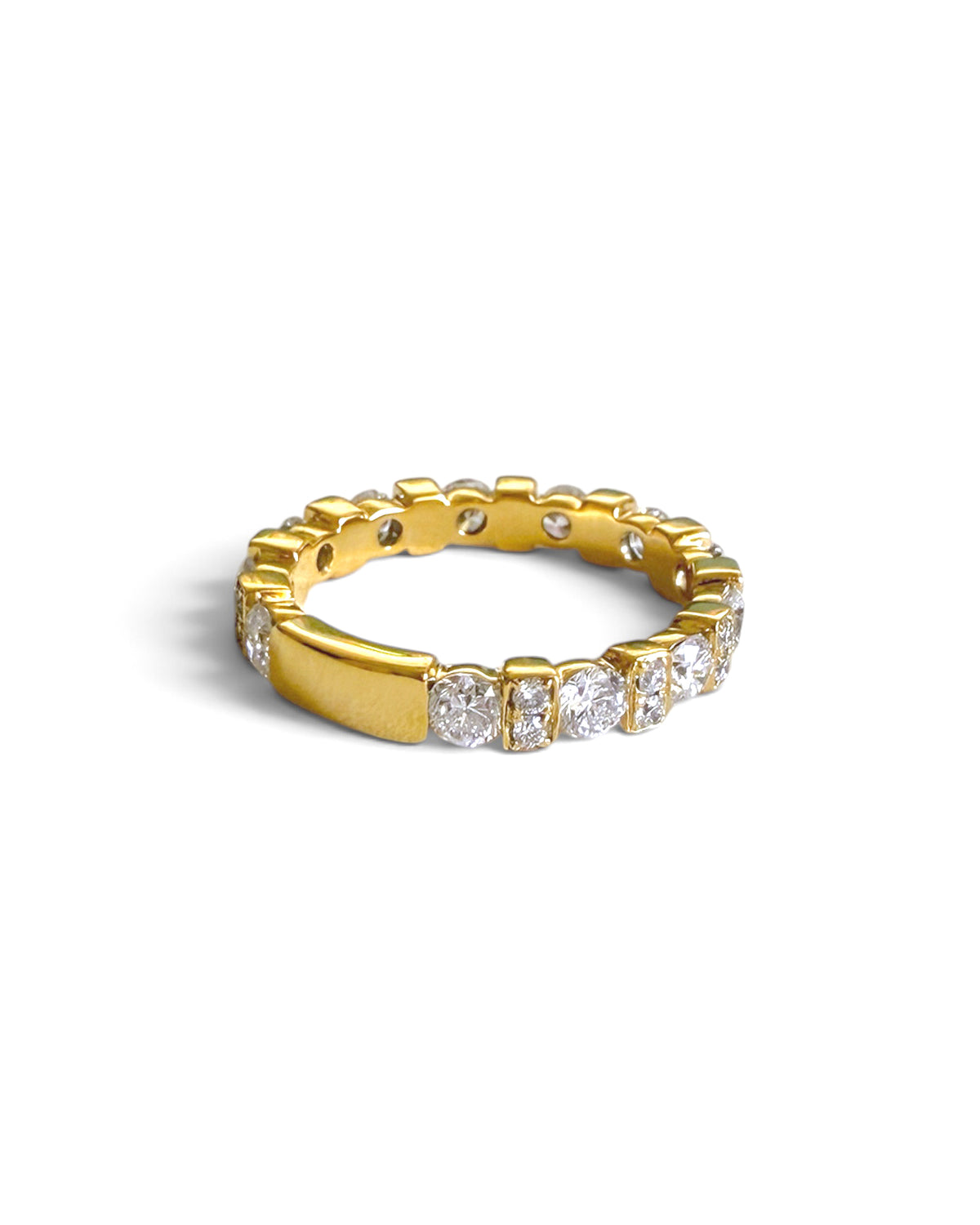 0.1ct baguette eternity lab grown diamond rhodium plated ring