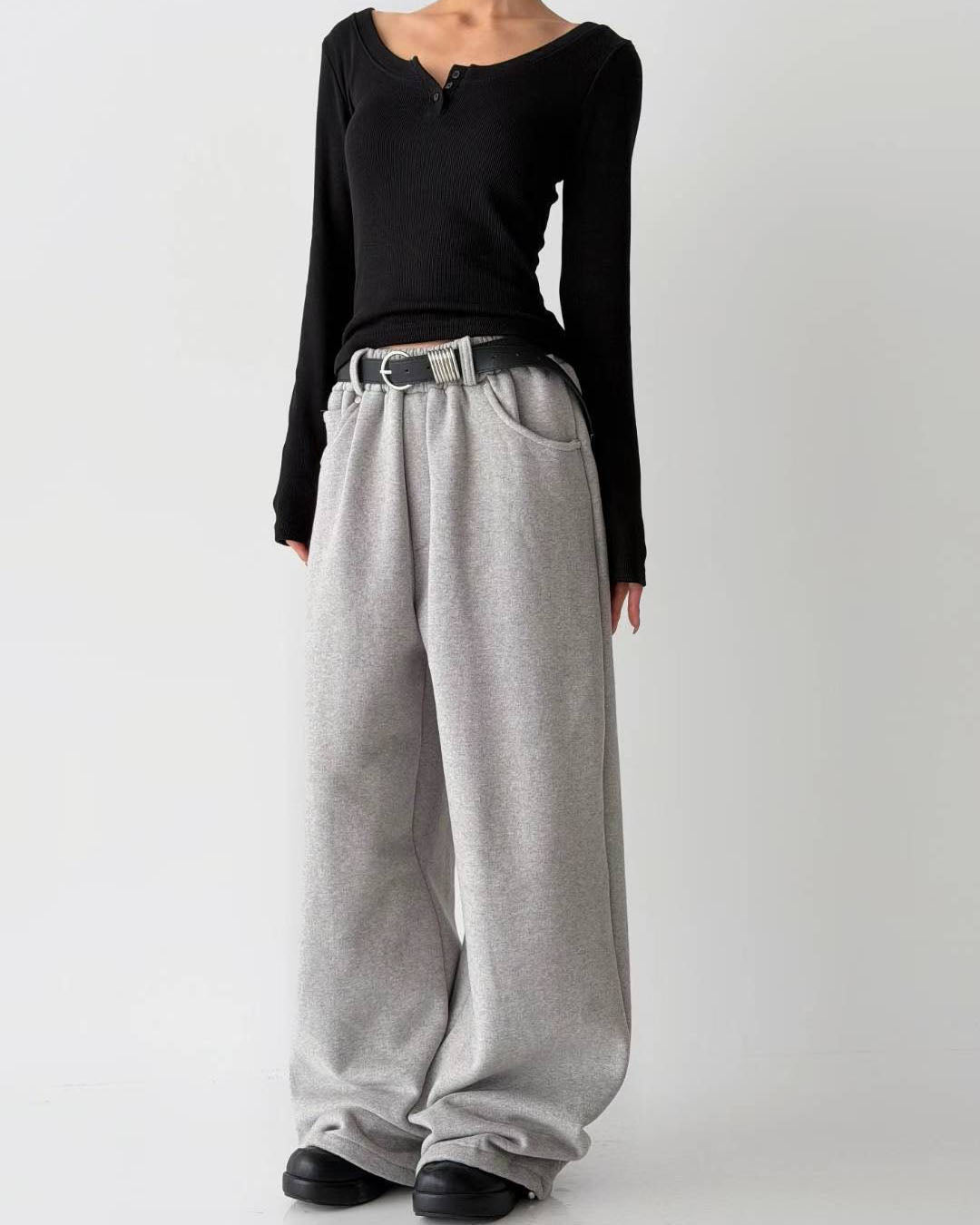 grey fleece sweat pants *pre-order*