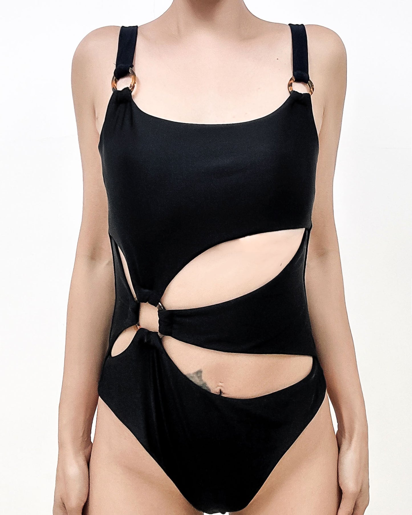 black cutout front one-piece swimwear *pre-order*