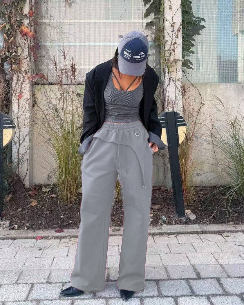 D buckle fleece sweat pants *pre-order*