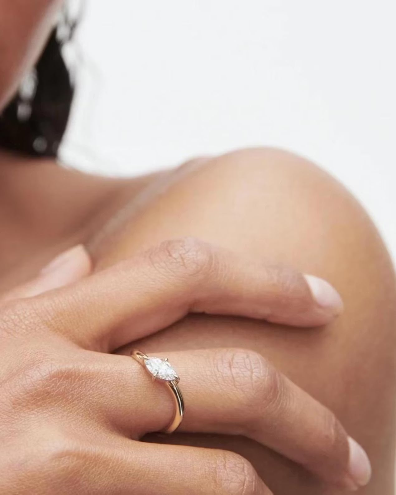 GAL 0.5ct marquise lab-grown diamond ring