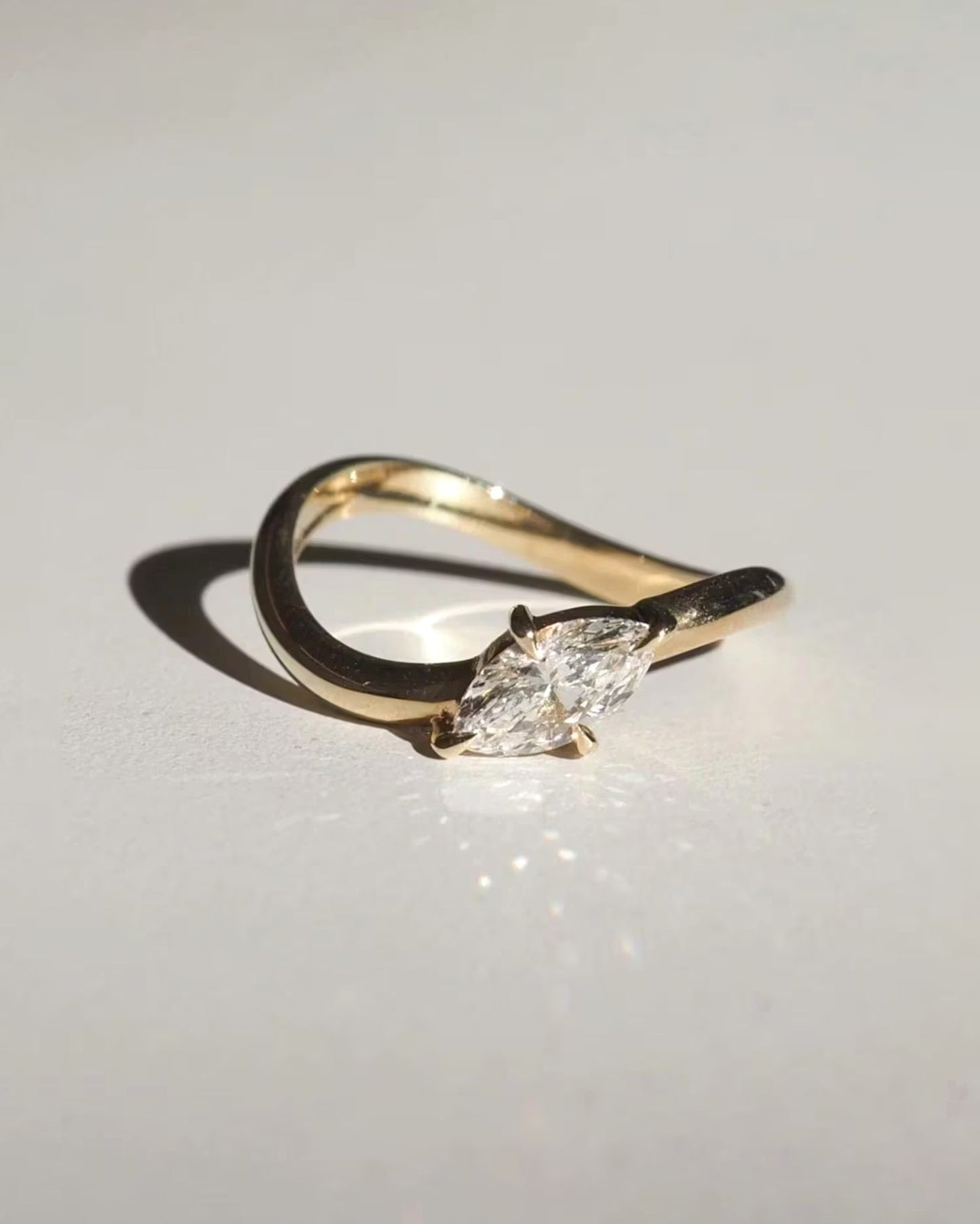 GAL 0.5ct marquise lab-grown diamond ring
