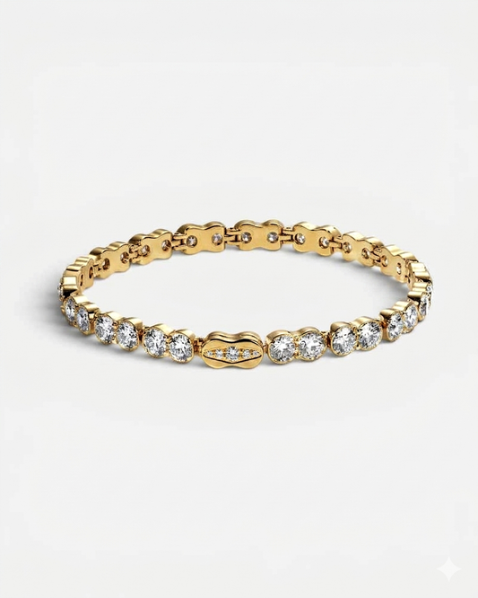 GAL 0.3ct round lab diamond rhodium plated tennis bracelet