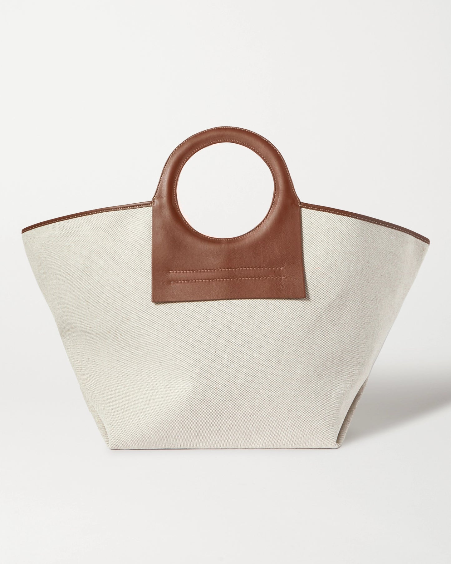 canvas PU leather-trimmed large tote bag *pre-order*