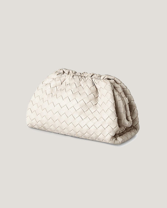 ivory pleats leather cross body bag *pre-order*