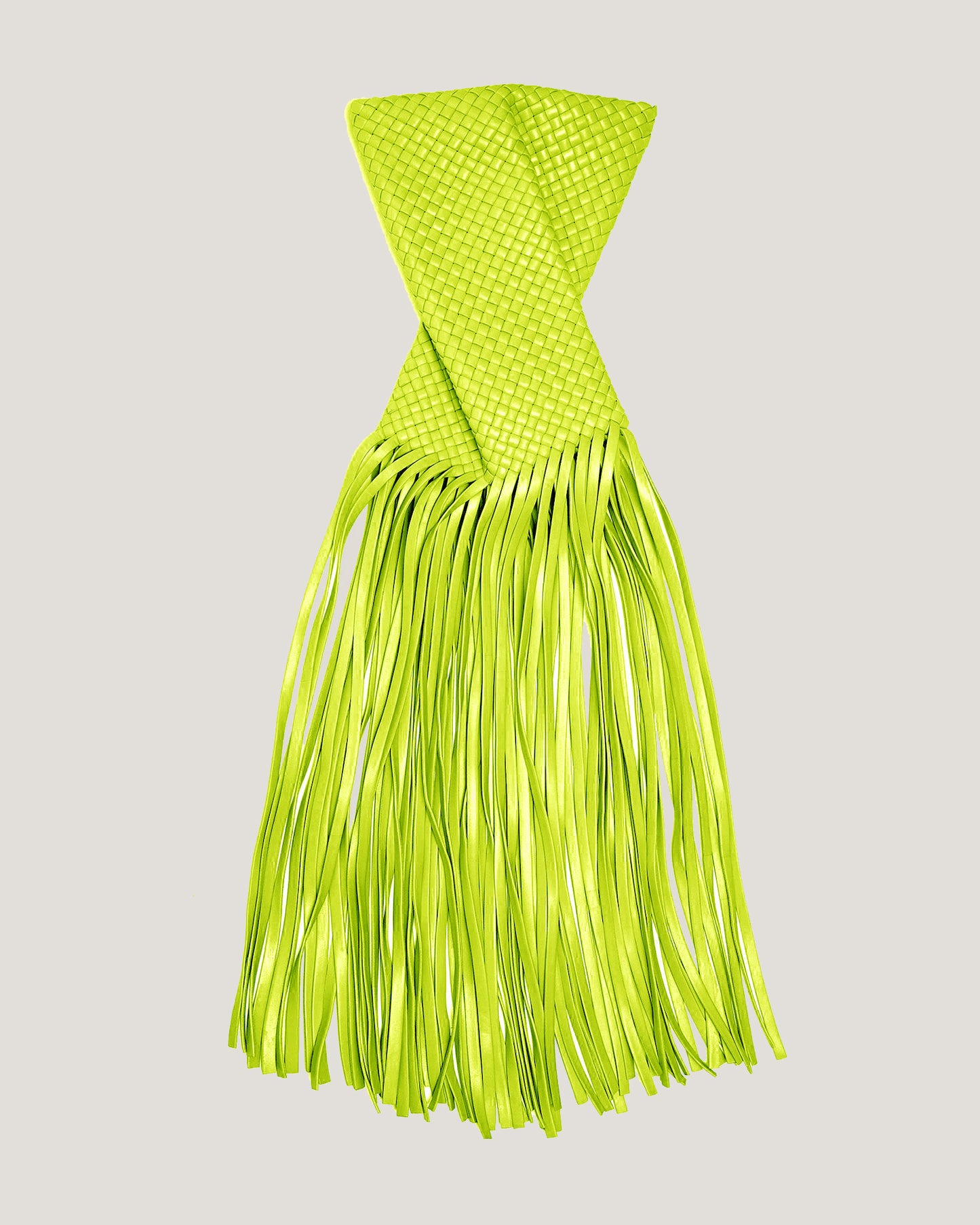 neon green weave fringe clutch PU leather bag *pre-order*