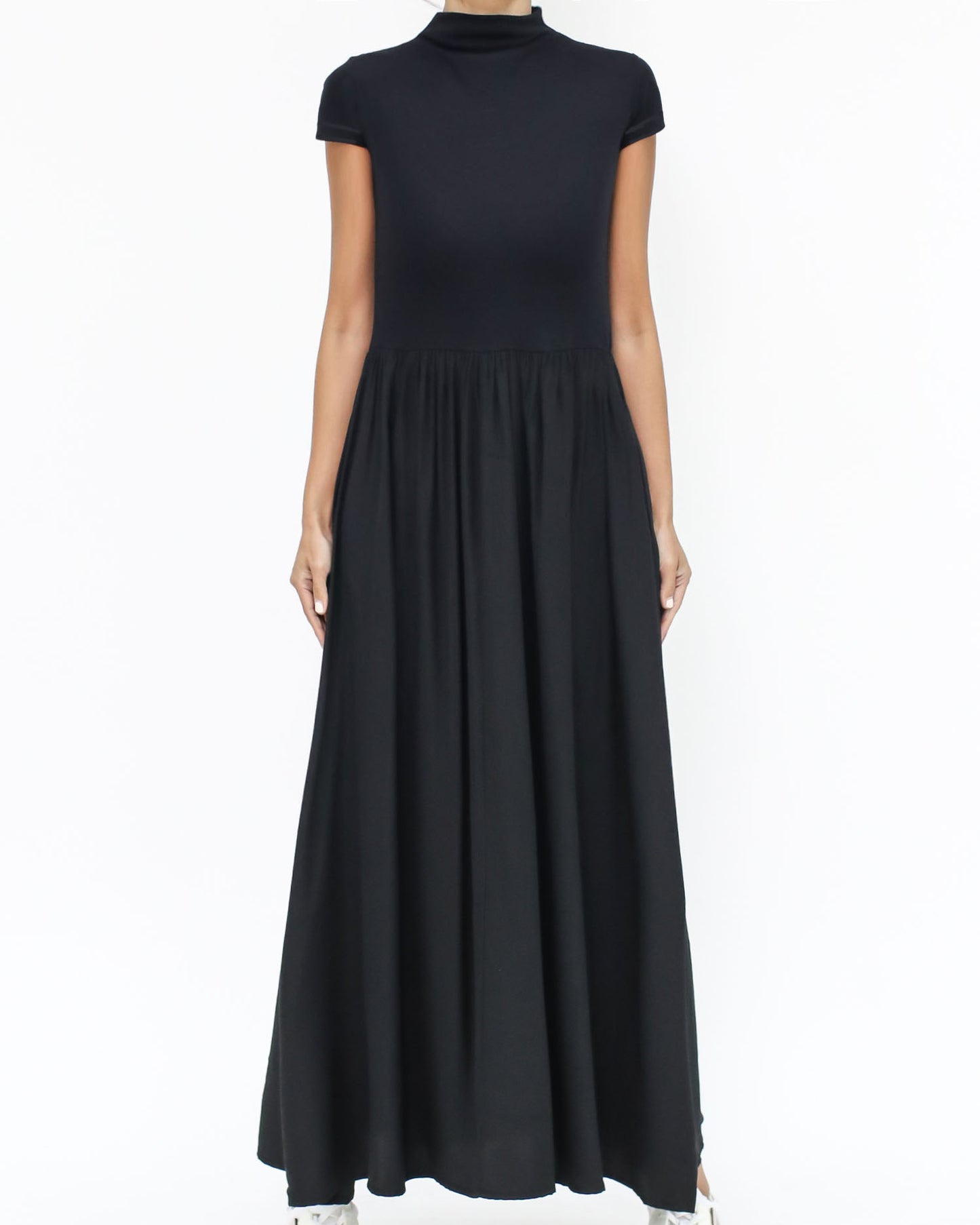 black jersey high neck & slinky flare dress *pre-order*