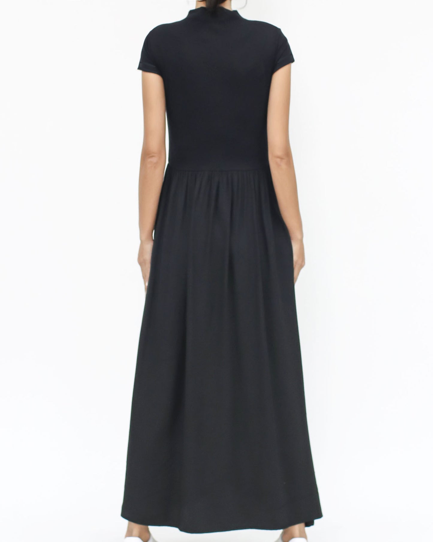 black jersey high neck & slinky flare dress *pre-order*