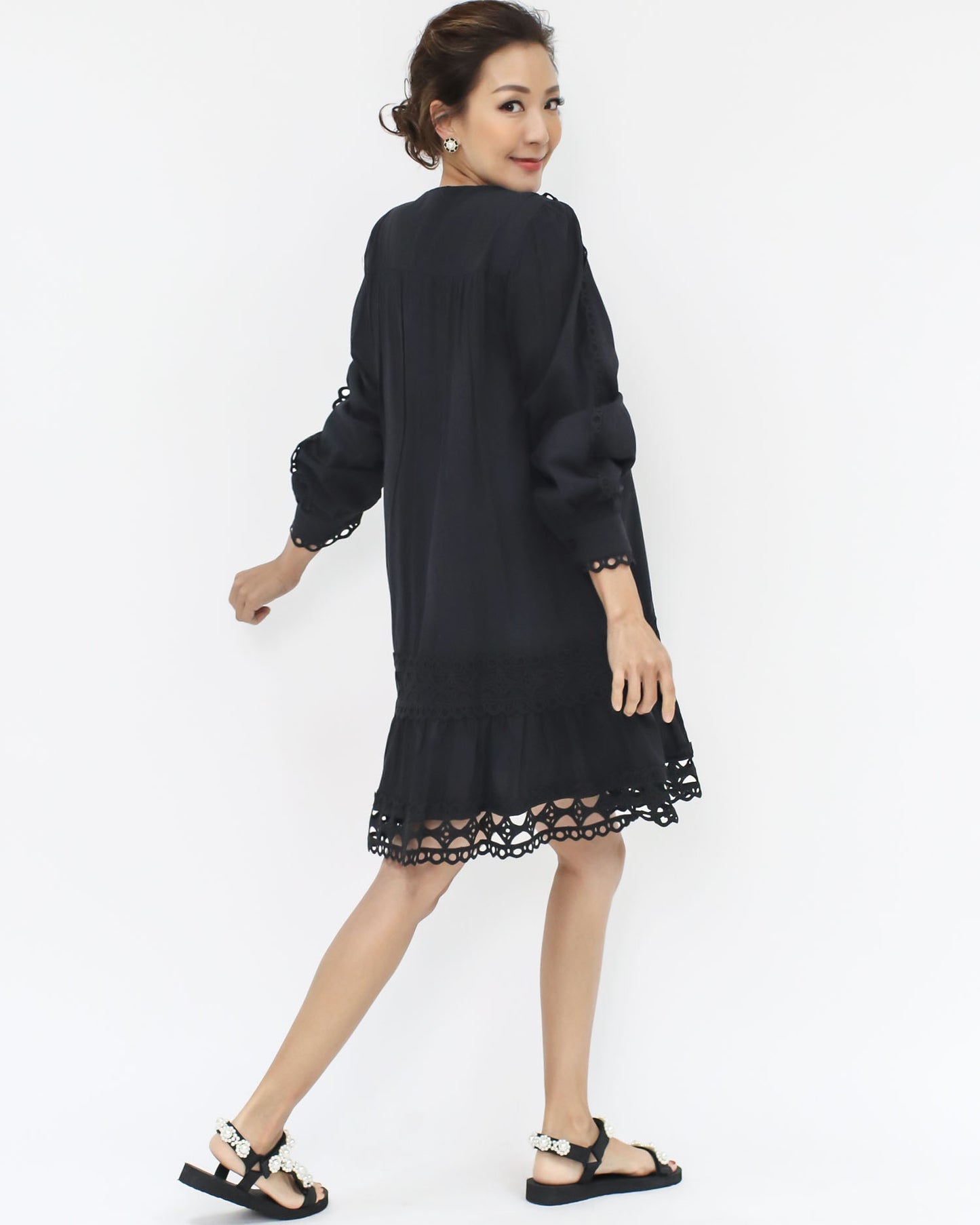 black crochet cotton dress *pre-order*