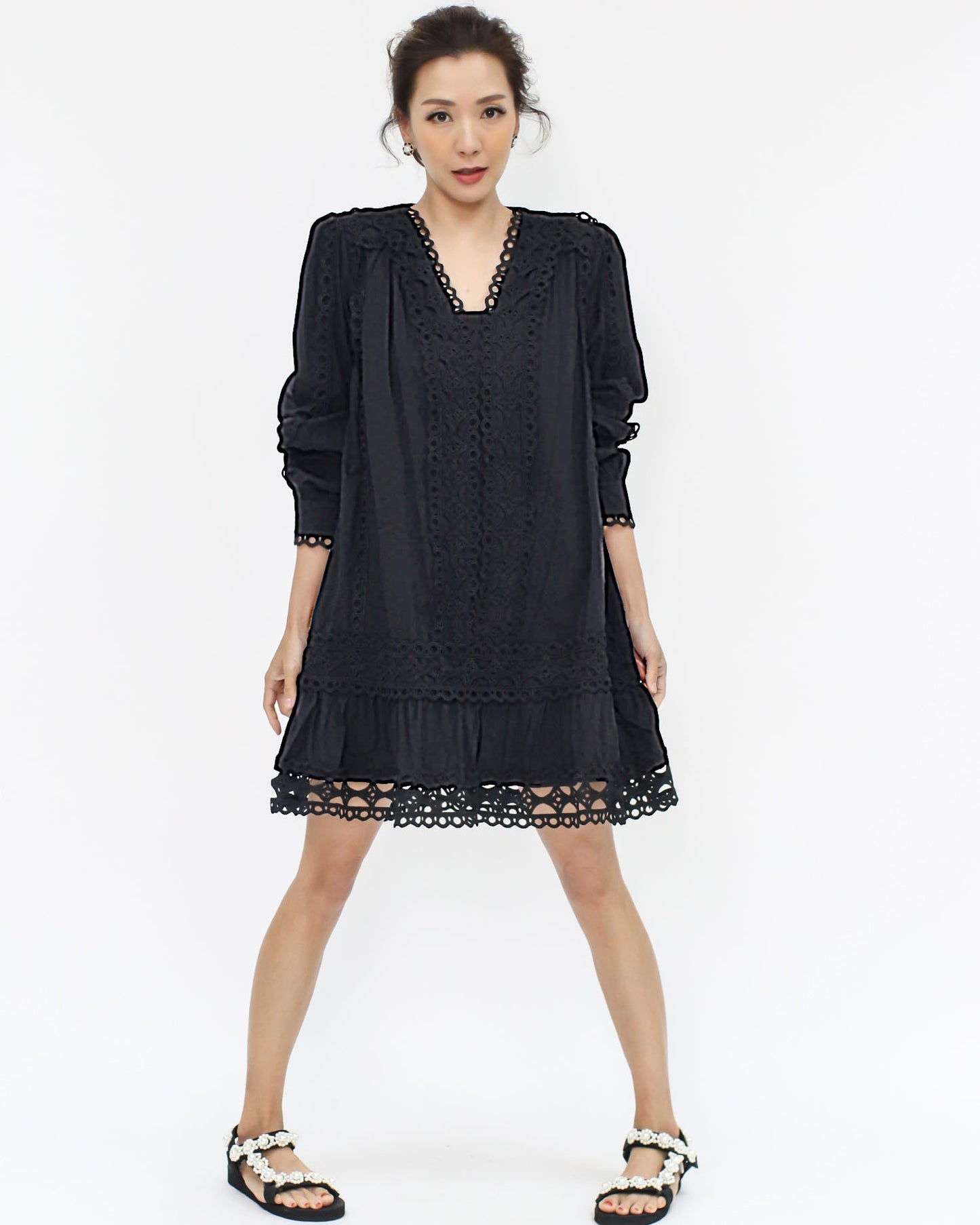 black crochet cotton dress *pre-order*