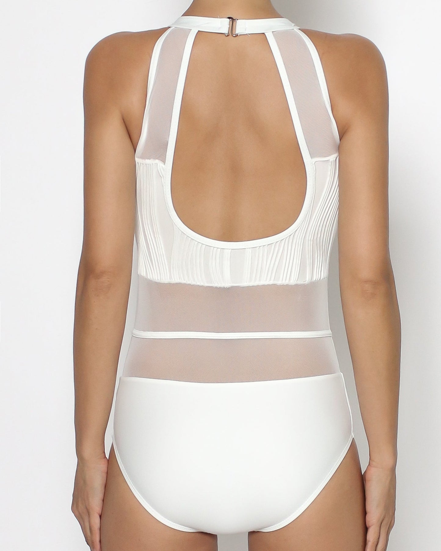 ivory mesh corset one-piece swimwear *pre-order*