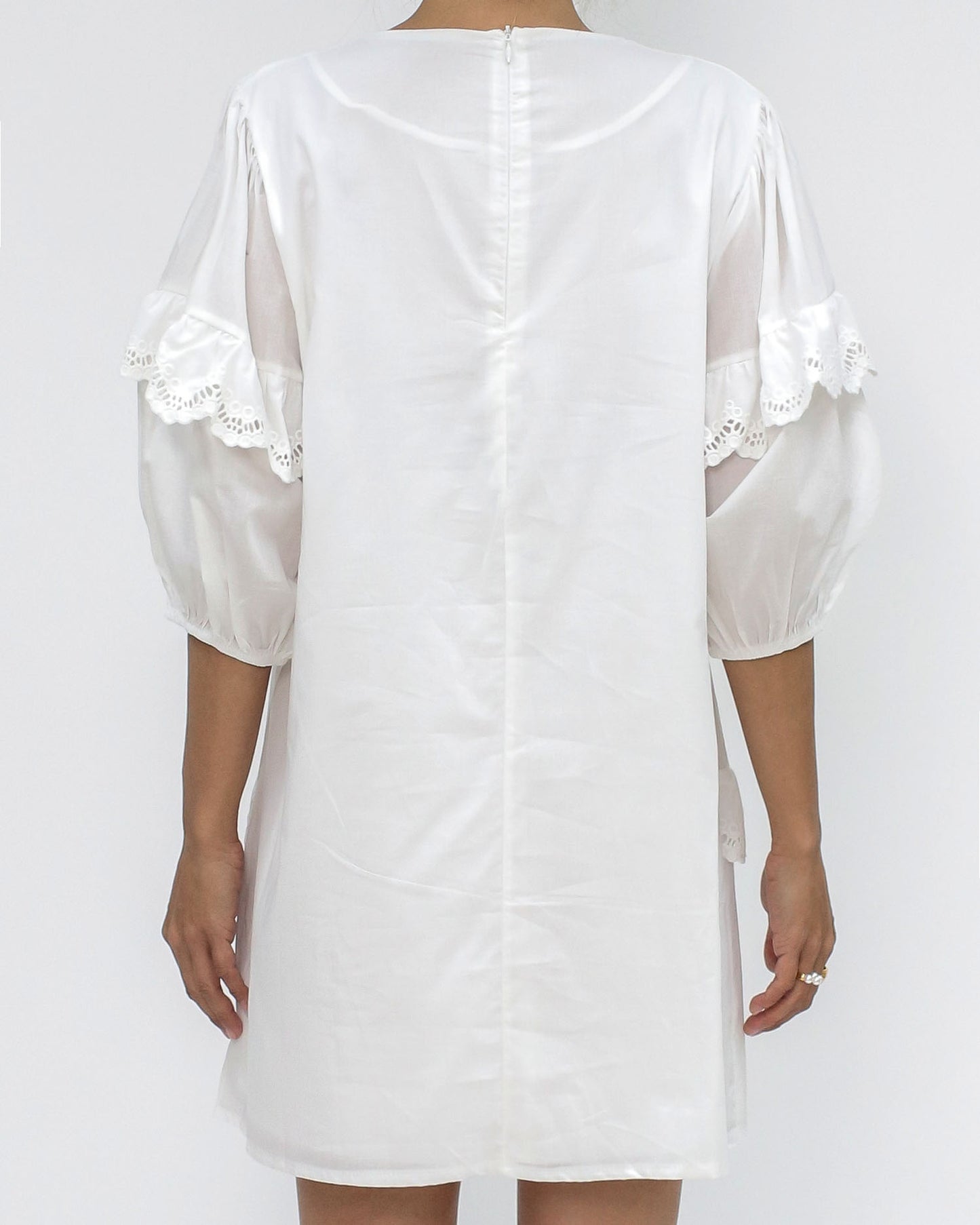 ivory crochet tiers shirt dress *pre-order*