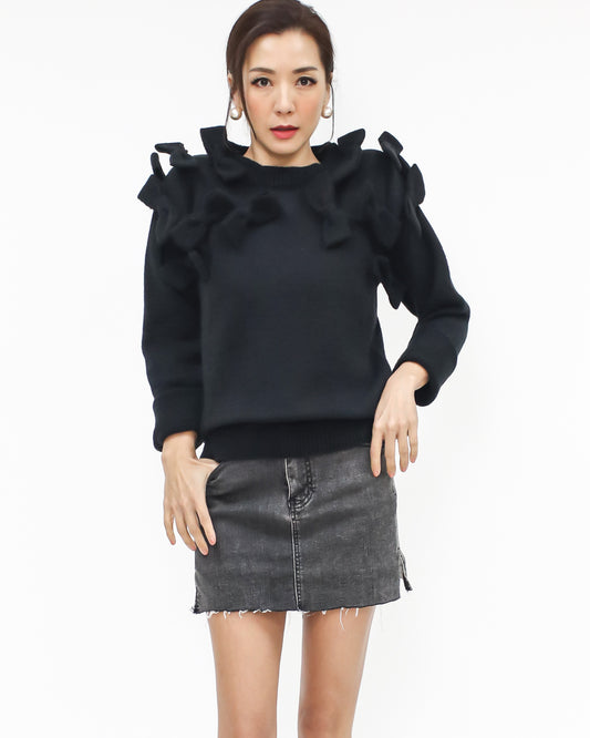black bows knitted top *pre-order*