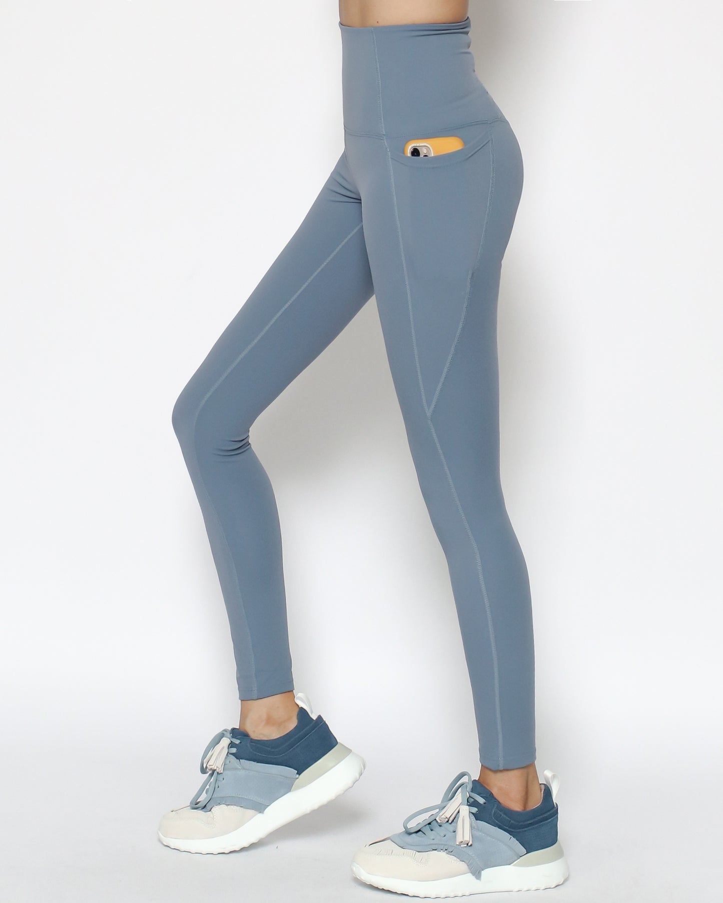 blue seams sports ankle leggings with pockets *pre-order*