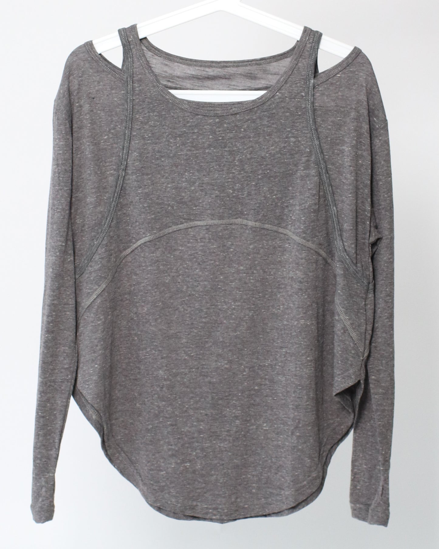 marble grey cutout back sports top *pre-order*